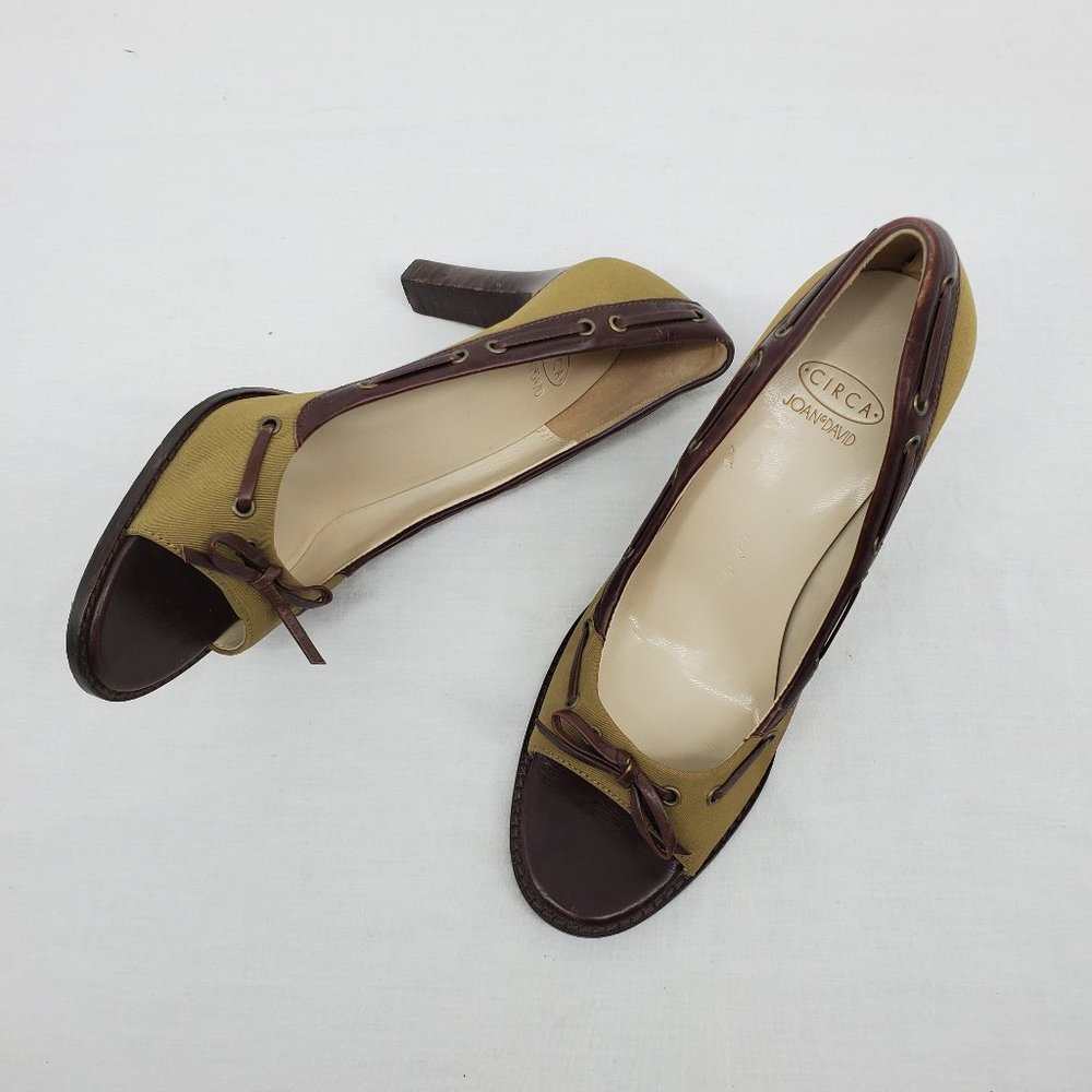 Joan & David Circa Open Toe Pumps Brown Size 6M